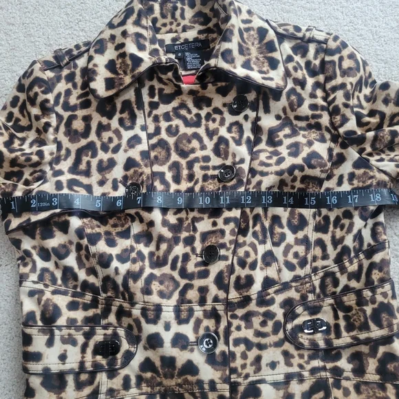 Etcetera Leopard Print Trench Coat Like New Designer Outerwear Size 8 - Picture 7 of 14